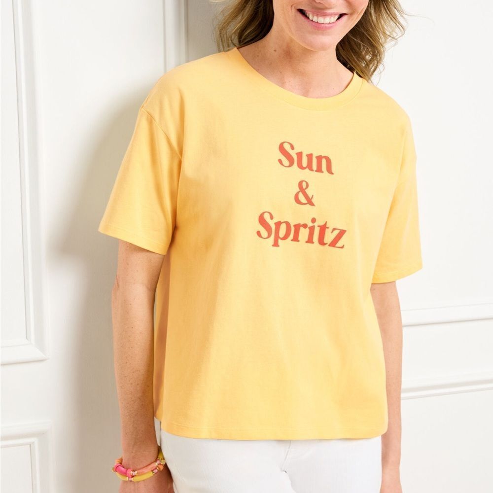 Talbots Yellow T-Shirt with Red Print